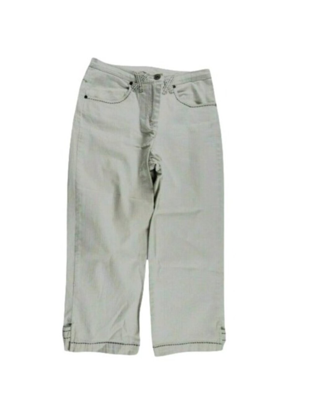 Christopher & Banks Jeans Womens Size 8 Straight Leg Mid Rise White Denim Pants